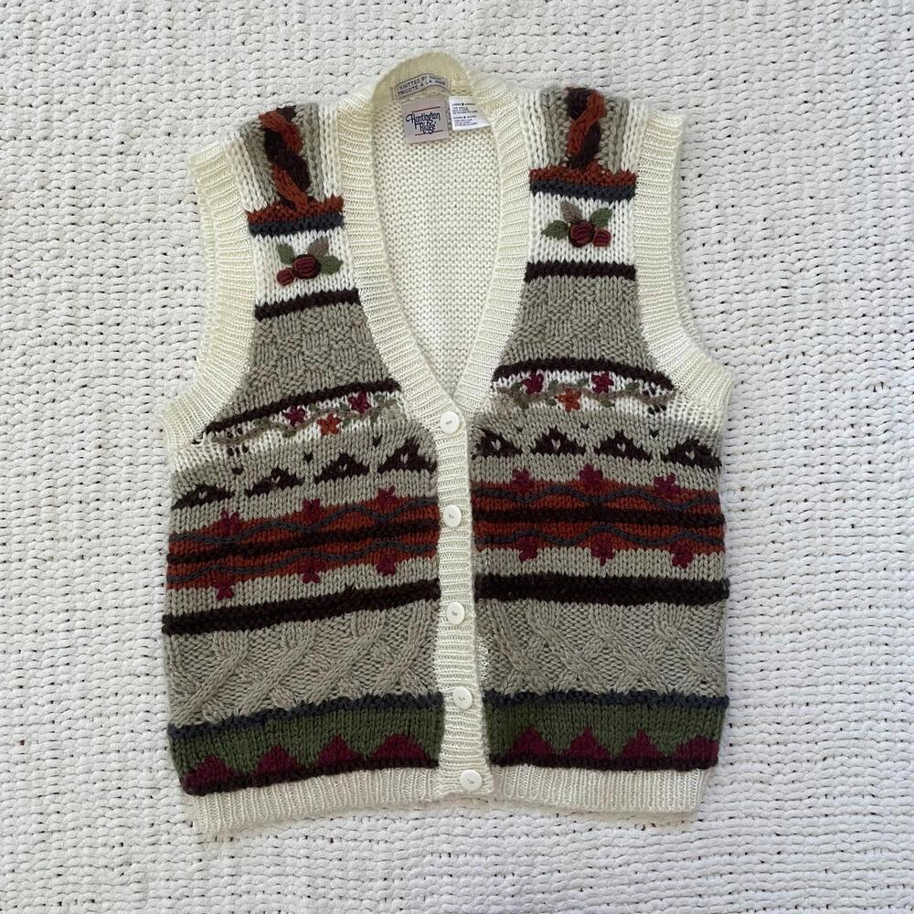 Women's Vintage Huntington Ridge Knit Sweater Vest - Size Medium